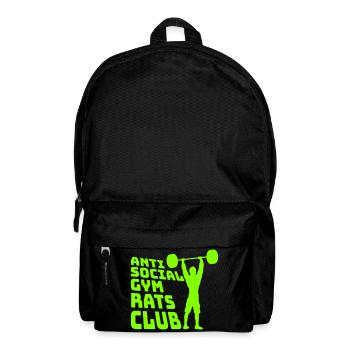 Anti Social Gym Rats Club Lustig Fitness Spruch - Rucksack - Schwarz - Vorne