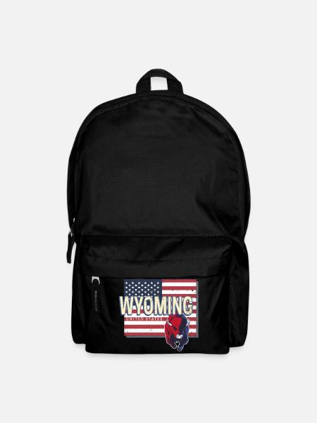 Wyoming United States Retro Map USA - Backpack - black