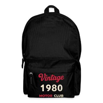 Vintage 1980's Motor Club Retro Birth Year Gift - Backpack - black - Front