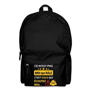 Ce n'est pas moi qui râle - Humour râleur - Sac à dos - noir - Devant