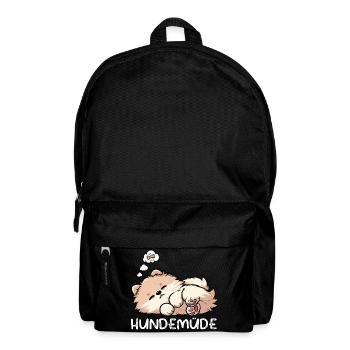 Hundemüde Zwergspitz Zwergspitze Spitzhund Spitz - Rucksack - Schwarz - Vorne