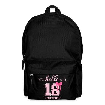 Bonjour 18 Est 2008 Design pour l’anniversaire des femmes - Sac à dos - noir - Devant