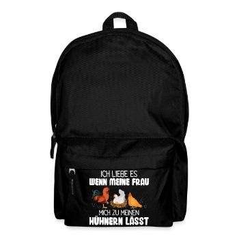 Hühnerflüsterer Huhn Hühnerhalter Hühner - Rucksack - Schwarz - Vorne