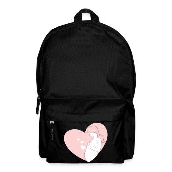 Pregnant Woman in Pink Heart Silhouette - Rucksack - Schwarz - Vorne
