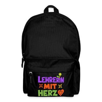 Lehrerin mit Herz!  - Rucksack - Schwarz - Vorne