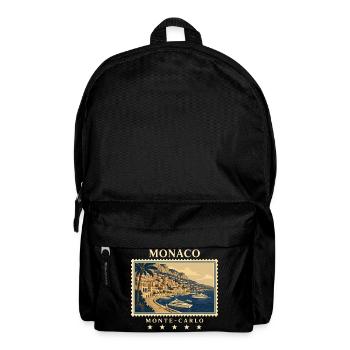 Monaco Monte-Carlo Vintage Reisemarke - Rucksack - Schwarz - Vorne