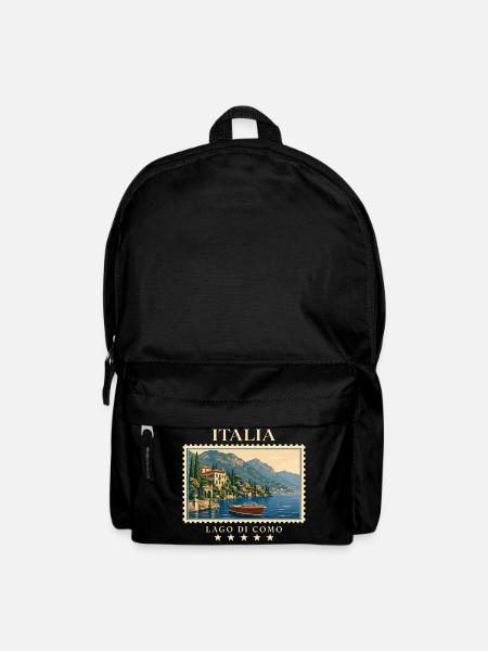 Italien Lago di Como Vintage Reisemarke - Rucksack - Schwarz