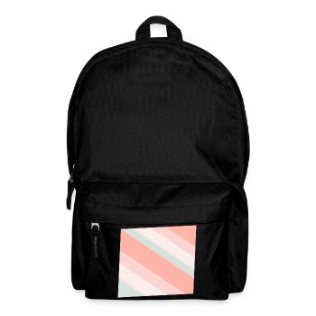 Bandes diagonales pastel Pêche menthe - Sac à dos - noir - Devant