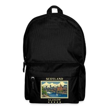 Schottland_Glasgow_Vintage_Reisemarke - Rucksack - Schwarz - Vorne