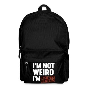 Ich bin nicht komisch, ich bin Limited Edition, ich bin lustiges Design. - Rucksack - Schwarz - Vorne
