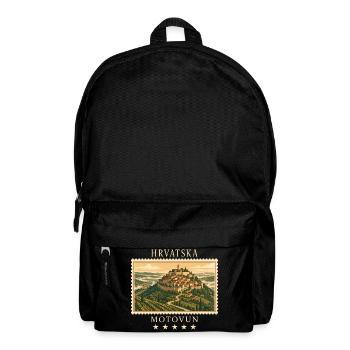 Kroatien Motovun Vintage Reisemarke - Rucksack - Schwarz - Vorne