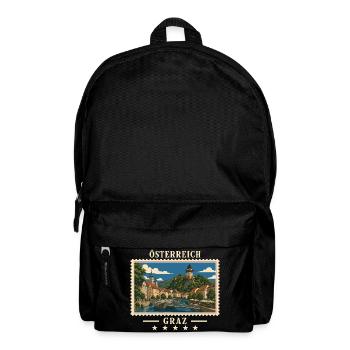 Österreich Graz Vintage Reisemarke - Rucksack - Schwarz - Vorne