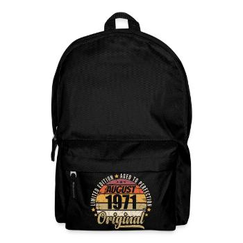 August 1971 Retro Vintage Birthday August 1971 - Backpack - black - Front