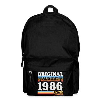 Vintage August 1986 Vintage Retro Birthday - Backpack - black - Front