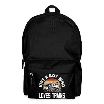 Nur Ein Junge Der Züge Liebt Retro Vintage - Rucksack - Schwarz - Vorne
