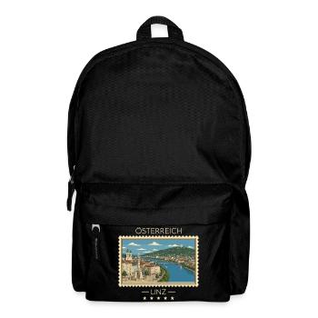 Österreich Linz Vintage Reisemarke - Rucksack - Schwarz - Vorne