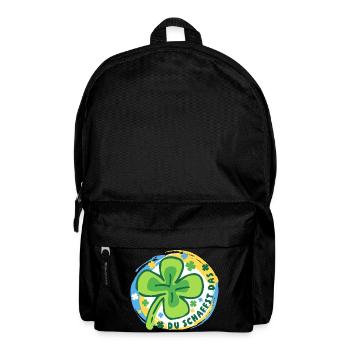 Glücksbringer - Glücksklee - Du schaffst das! - Rucksack - Schwarz - Vorne