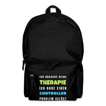 Keine Therapie nötig nur ein Controller Gamer - Rucksack - Schwarz - Vorne