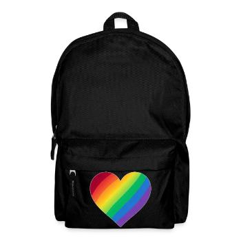 Gradient Rainbow Heart - Rucksack - Schwarz - Vorne