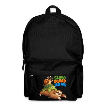 Slow Squad Fast Fun - Funny Slow Animals - Rucksack - Schwarz - Vorne