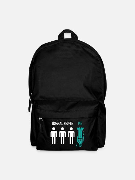 Normal People Me Scuba Diving T Shirt - Backpack - black