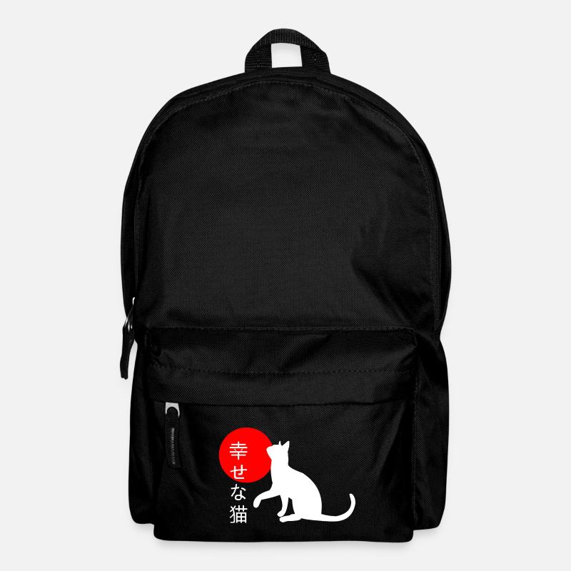Chat heureux - Japon - Japonais, Chat - Sac à dos - noir