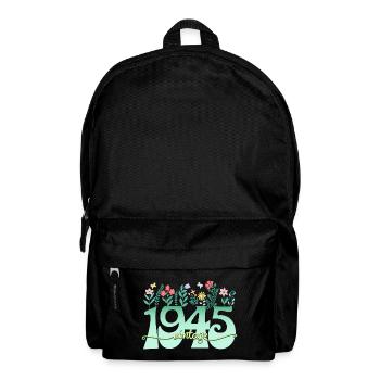 Motif Fleurs 1945 Fête Anniversaire Femme 80 Ans - Sac à dos - noir - Devant