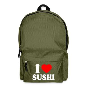 I love sushi - Rucksack - Olivgrün - Vorne