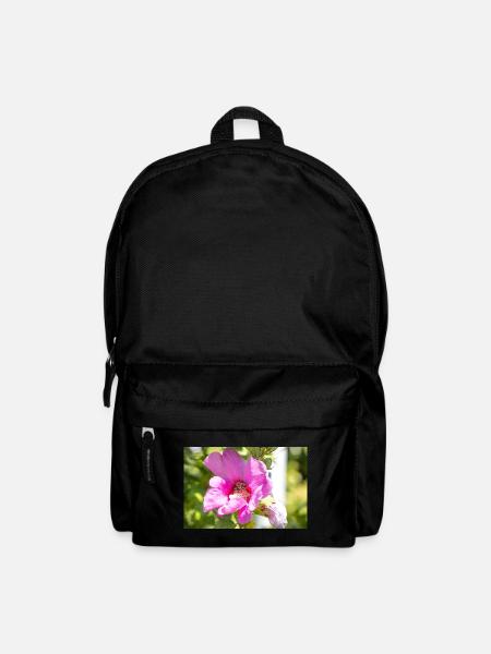 Blume mit Hummel - Rucksack - Schwarz