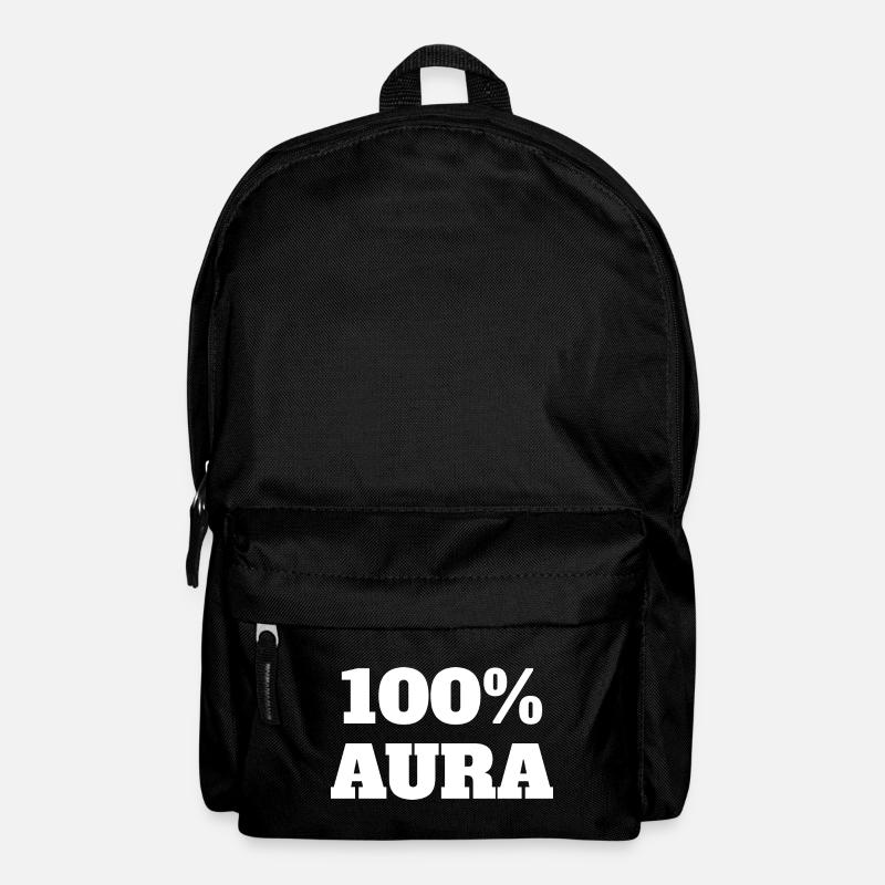 100% Aura Level Points Humour Meme Aura - Sac à dos - noir