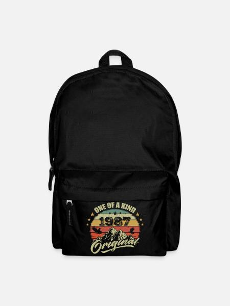 1987 Anniversaire vintage 1987 rétro né en 1987 - Sac à dos - noir