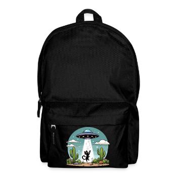 Ufo Katze Space Aliens Weltraum Kaktus Lustig Fun - Rucksack - Schwarz - Vorne
