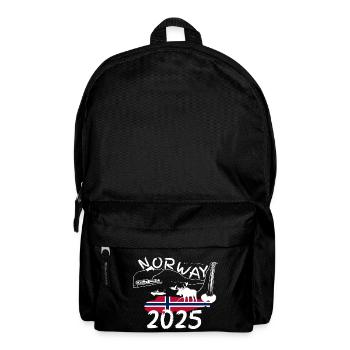 Norwegen 2025 Steinbeisser mit Bergen Elch Angeln - Rucksack - Schwarz - Vorne