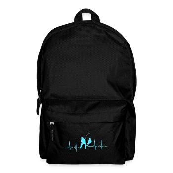 ekg poisson pêche poisson pêcheur battement de coeur pêcheur - Sac à dos - noir - Devant