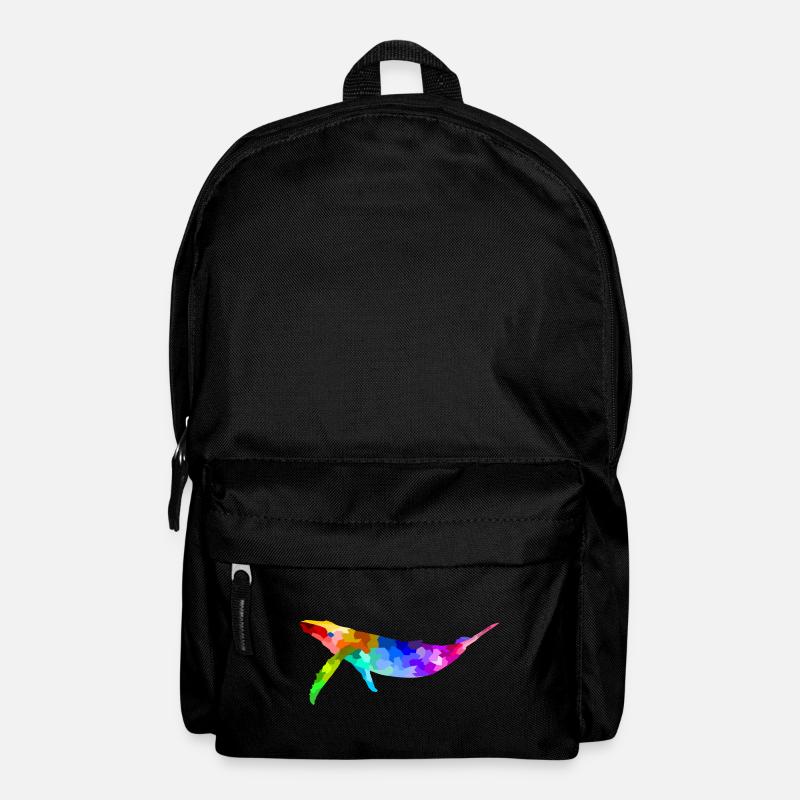 Bunter Regenbogen Wal Geschenk Tier - Rucksack - Schwarz