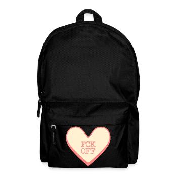 Fck off Fun Saying Sugar Heart Heart - Backpack - black - Front