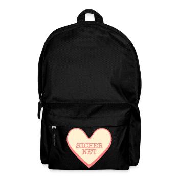 Fun Herz Zuckerherz Sicher Net Textherz - Rucksack - Schwarz - Vorne