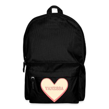 Vanessa Name Vorname rosa Zucker Herz - Rucksack - Schwarz - Vorne