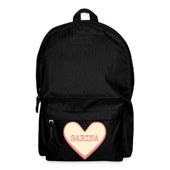 Sarina Name Vorname rosa Zucker Herz - Rucksack - Schwarz - Vorne