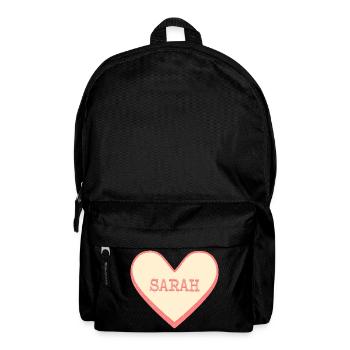 Sarah Nom Prénom Pink Sugar Heart - Sac à dos - noir - Devant