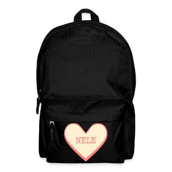 Nele Name Vorname rosa Zucker Herz - Rucksack - Schwarz - Vorne