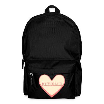 Michelle Name Vorname rosa Zucker Herz - Rucksack - Schwarz - Vorne