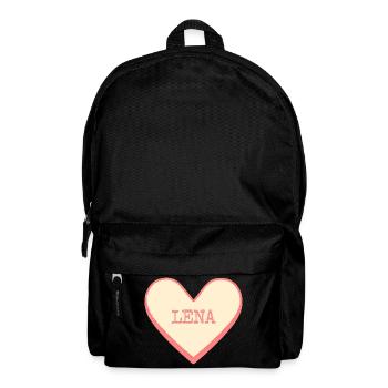 Lena Name Vorname rosa Zucker Herz - Rucksack - Schwarz - Vorne