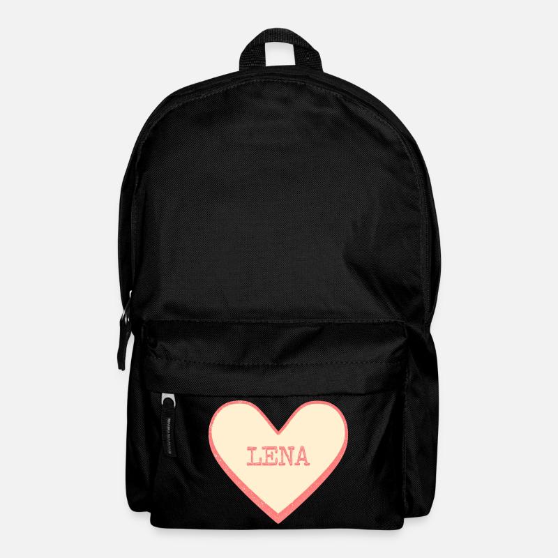 Lena Last name First name pink sugar heart - Backpack - black
