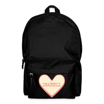 Isabell Nom Prénom Coeur de sucre rose - Sac à dos - noir - Devant
