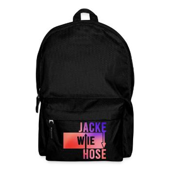 Jacke wie Hose Lustige Sprüche Humor - Rucksack - Schwarz - Vorne