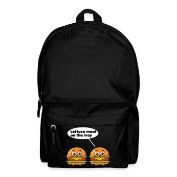 Salatfleisch auf dem Tablett lustiges Burger-Wortspiel - Rucksack - Schwarz - Vorne