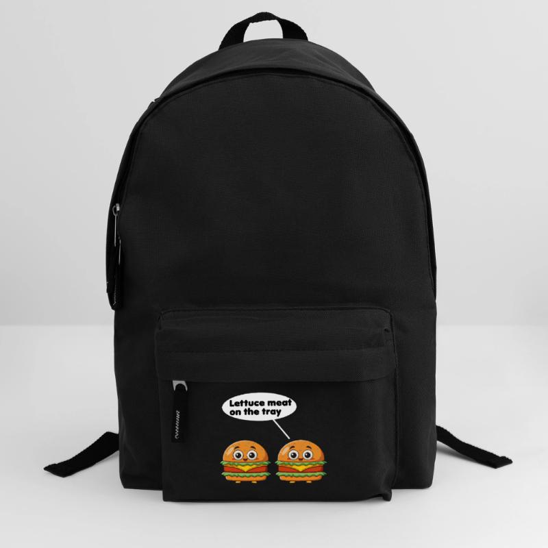 lettuce meat on the tray funny burger pun Backpack