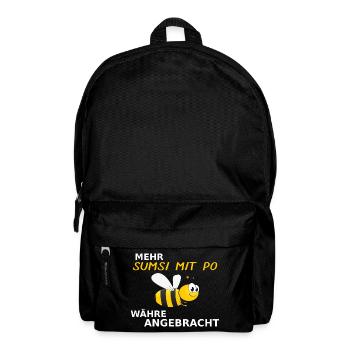 Lustiges Bienen Optimismus Sumsi mit Po Geschenk - Rucksack - Schwarz - Vorne