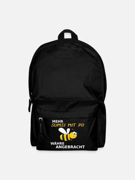 Lustiges Bienen Optimismus Sumsi mit Po Geschenk - Rucksack - Schwarz